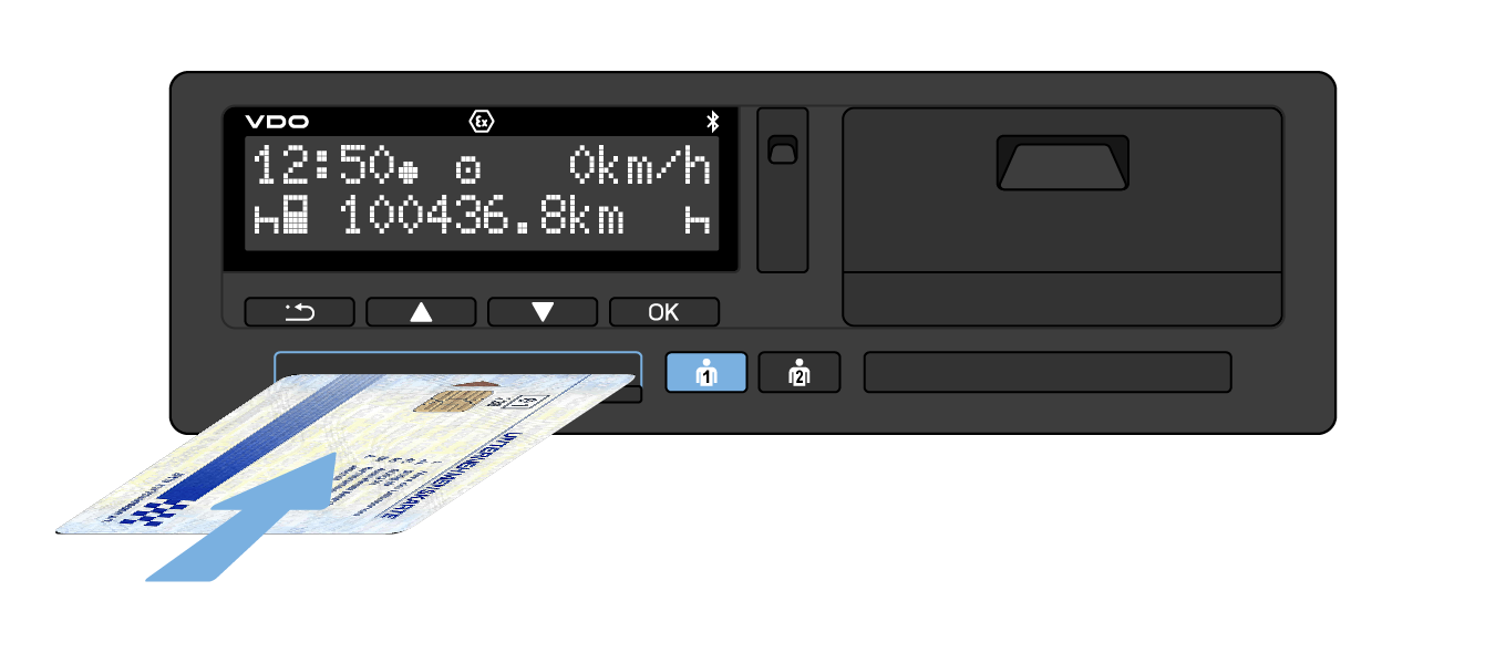 Tachograph with Card inserted